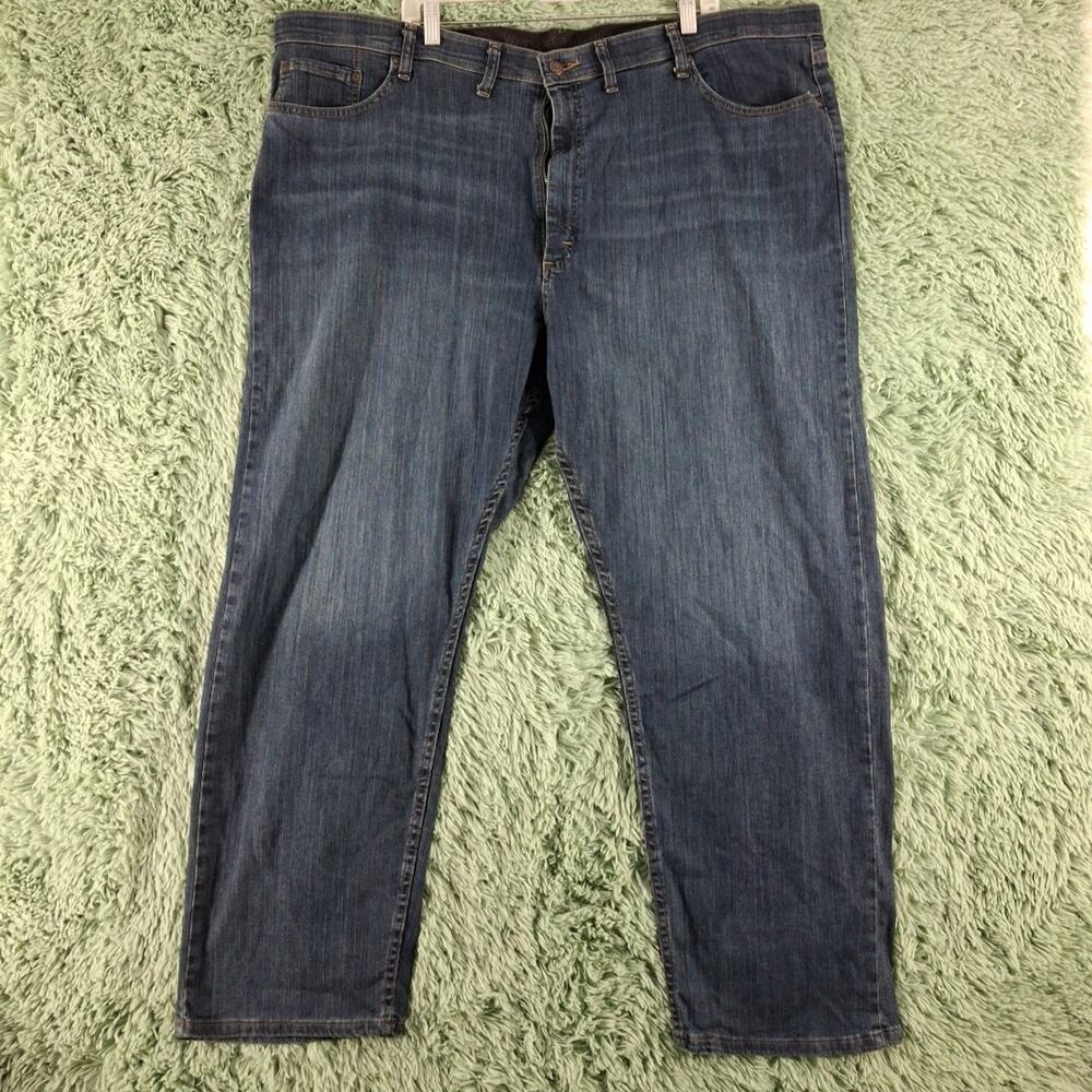 Wrangler Authentics Men's Blue Denim Jeans Size 48x30 Relaxed Fit Stretch